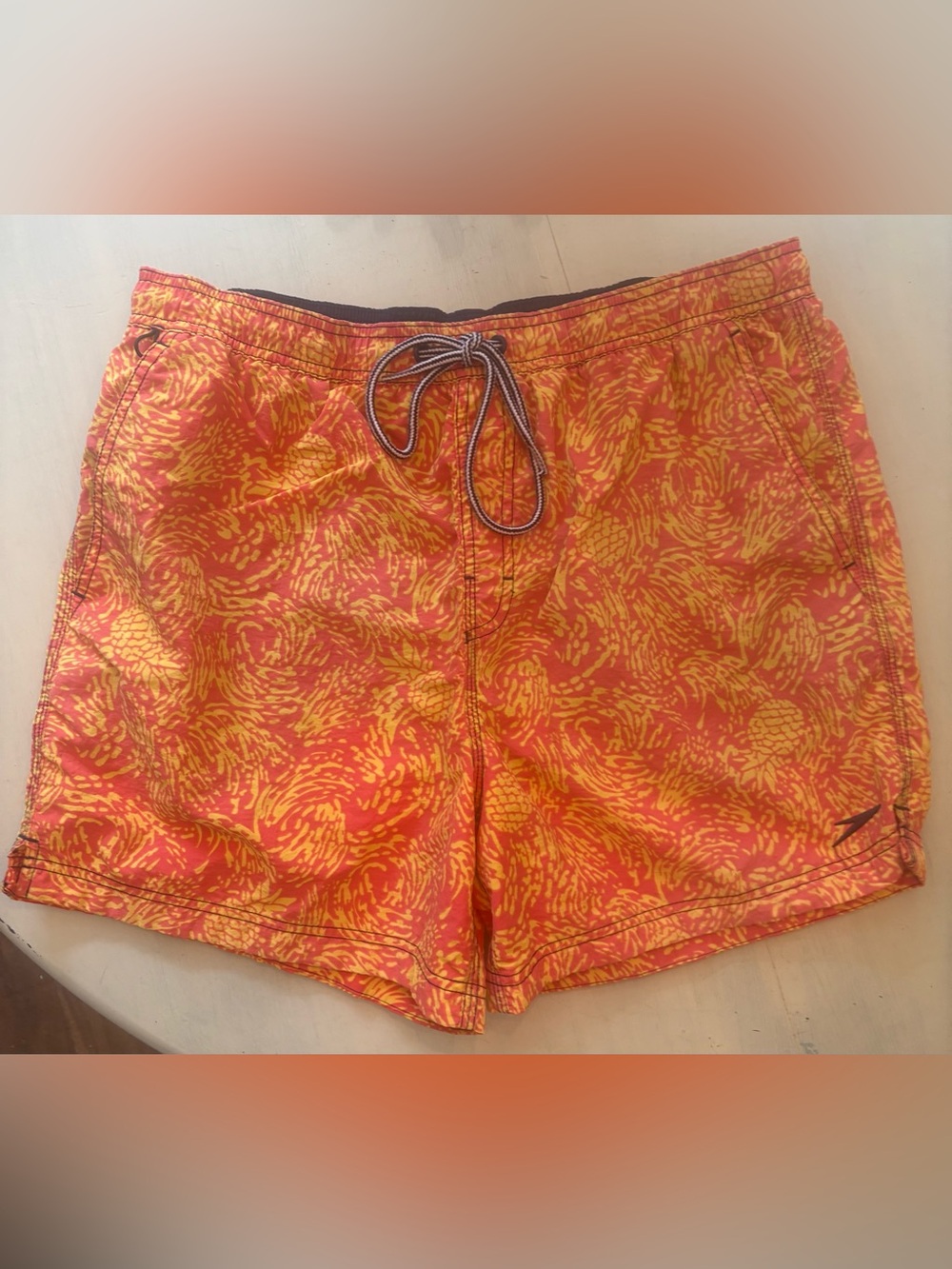 Speedo Orange & Yellow Swim Trunks for Men